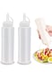 FUNI 2 Pcs 8oz Plastic Squeeze Condiment Bottles Sauce Bottles, 8oz Seasoning Dispensers 250ml Sque