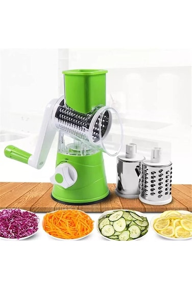 Manual Rotary Food slicer Cheese Grater Kitchen Mandolin Vegetable Slicer 4 Pcs 3 In 1 Handheld Spi