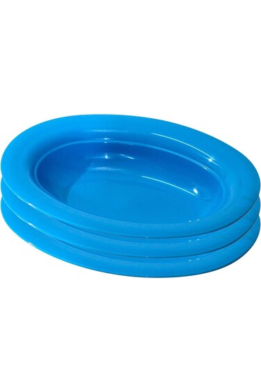 RENOVO Pack of 3 Plastic Oval Serving Trays 40 X 30 CM Large Size Oval Serving Platters Reusable Pa