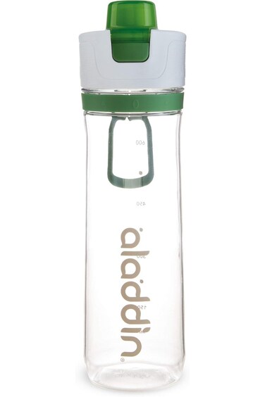 Aladdin Active Hydration Tracker Water Bottle 0.8L Green &ndash; One-Hand Push Button Leakproof Lid   Ref