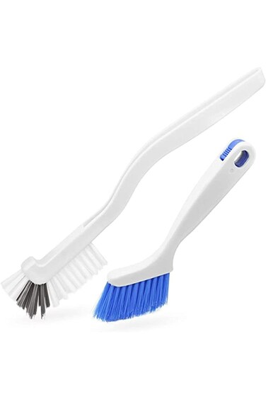 KASTWAVE Cleaning Brush 2 Pcs Small Stiff Scrub Brush for Cleaning Sink Scrub Brush with Handle, Ba