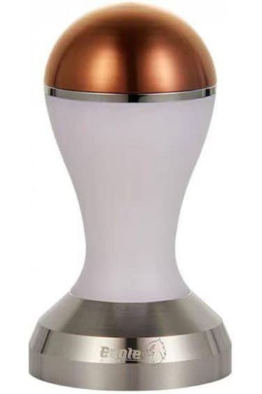 Professional Coffee Tamper, White Base with Copper Top (53 MM)