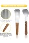 مجرفة آيس كريم من NALACAL، مغرفة آيس كريم، قطعتان من مجرفة آيس كريم من الفولاذ المقاوم للصدأ، مع يد خشبية