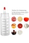 Goodern Condiment Squeeze Bottles, 4 PCS 120ml Durable Plastic Squirt Bottle With Red Tip Cap, Leak