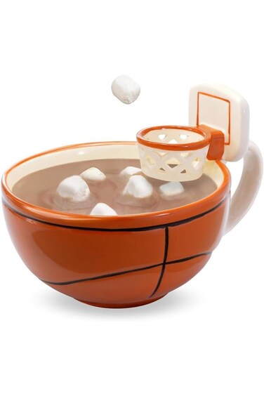 ALMEKAQUZ Creative Mug Cup, The Mug with a Hoop, Novelty Basketball Coffee Cup, Hot Cocoa Mug, Cere