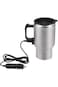 كوب سفر كهربائي للتسخين 12 فولت 450 مل من الفولاذ المقاوم للصدأ، كوب قهوة وشاي مصمم لتسخين السوائل مثل