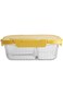 MOTIM Glass Food Storage Containers 2 Compartment Lunch Box BPA-Free Sandwich and Salad Bento Box M