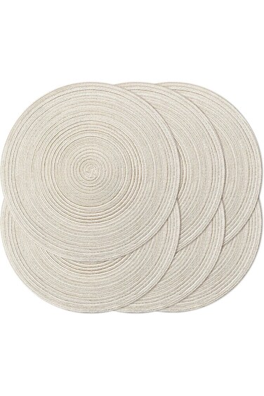 Noctiflorous Round Braided Placemats 15 Inch Round Table Mats Set of 6 for Dining Tables Natural Wo