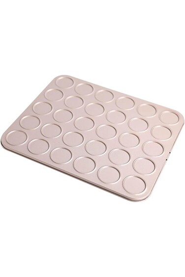 30 Cavity Macaron Cake Pan, Non-Stick Carbon Steel Macaron Baking Pans, Round DIY Cake Biscuits Des