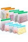 Reusable Food Storage Bags Set,Stand Up Reusable Storage Bags for Food Leakproof, 10 Pack, 2 Gallon