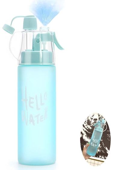 X spring Spray Water Bottle Kids, 580ml Kids Cool Misting Water Bottles, Leakproof Bpa Free Misting