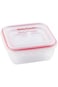 Betty Crocker 3 Piece Square Storage Container Set,Transparent &amp; Red, 650/1500/2800Ml,BC5024