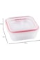 Betty Crocker 3 Piece Square Storage Container Set,Transparent &amp; Red, 650/1500/2800Ml,BC5024