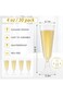 30 Pack 4oz Elegant Disposable Plastic Champagne Flutes Bulk-BPA Free Glitter Champagne Glasses for