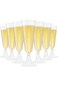 30 Pack 4oz Elegant Disposable Plastic Champagne Flutes Bulk-BPA Free Glitter Champagne Glasses for