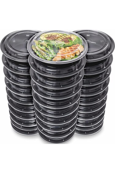 Meal Prep Containers [30 Pack] - Reusable Plastic Containers with Lids - Disposable Food Containers