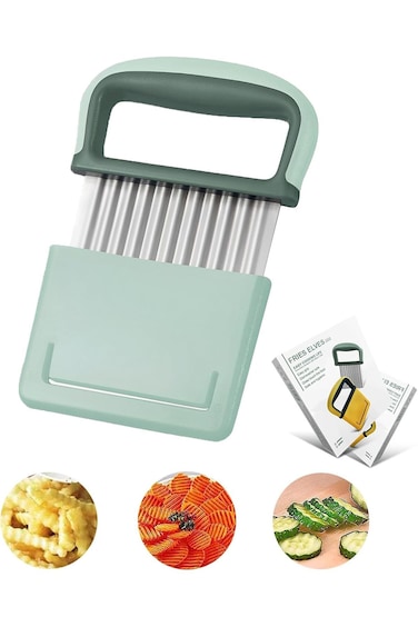 Crinkle Cutter Stainless Steel Potato Carrot Chip Vegetable Crinkle Wavy Chopper Cutter French Fry