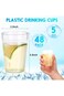 Plastic Drinking Glasses, 5 oz Clear Plastic Tumblers Stackable Frosted Plastic Cup Reusable Drinki