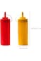 Oasisgalore 3 Pcs Plastic Squeeze Sauce Bottles with Nozzle Caps, Reusable Squeeze Condiment Bottle