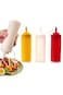 Oasisgalore 3 Pcs Plastic Squeeze Sauce Bottles with Nozzle Caps, Reusable Squeeze Condiment Bottle