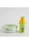 Polypropylene Lunch Box and Water Bottle Set For School Kids Green Colour With fork fork and Spoon