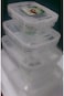 Food Storage Container Set with Lid, 4 Pieces, 24 x 17 x 10 cm, Transparent