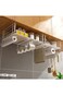 NOAEOU Under Shelf Baskets with Paper Towel Holder and 5 Hooks, Household Under Shelf Hanging Baske