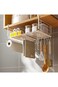 NOAEOU Under Shelf Baskets with Paper Towel Holder and 5 Hooks, Household Under Shelf Hanging Baske