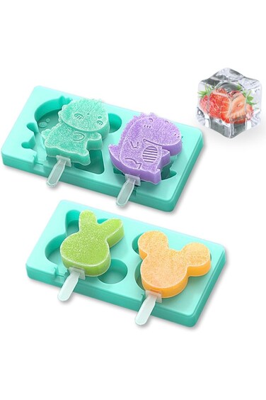 Dinosaur Silicone Popsicle Molds, Silicone Popsicles Molds 2 Pcs, Homemade Ice Pop Molds Make, Sili