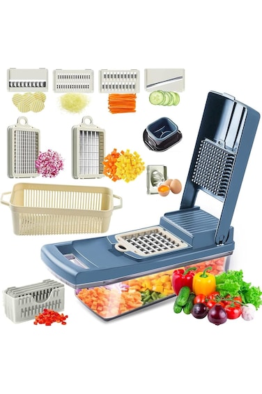 Vegetable Chopper Dicer Onion Chopper, 12 in 1 Vegetable Shredder Food Chopper Fruits Cutter with 7