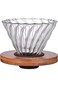 V60 Wood Base Funnel filtering distilled coffee-Glass wooden base