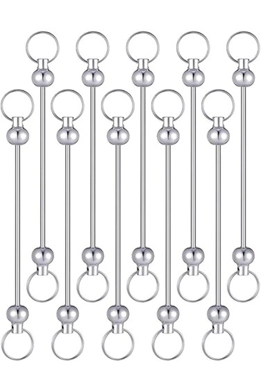 Blank Beadable Keychain Bars Metal Bead Keychain Bar Link Detachable Key Chain for DIY Craft Making
