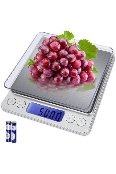 ميزان طعام رقمي مُحسّن بحجم أكبر، يزن جرامًا وأونصة، بدقة عالية 0.1 جرام/3 كجم