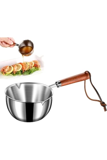 مقلاة صغيرة من الفولاذ المقاوم للصدأ 304 من Tazweeq، مقلاة زيت ساخن، بيض مسلوق، شوكولاتة ساخنة، قدر حليب ساخن