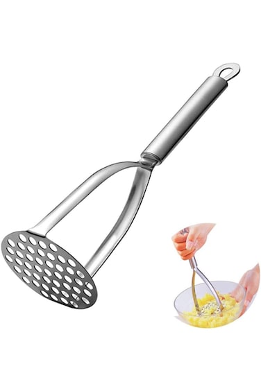 ORiTi Potato Masher Stainless Steel, One Piece, Heavy Duty Masher Kitchen Tool for Vegetable, Fruit