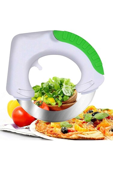 Biki Circular Rolling Knife Stainless Steel, Universal Kitchen Knife, Round Knife Kitchen Cutter wi