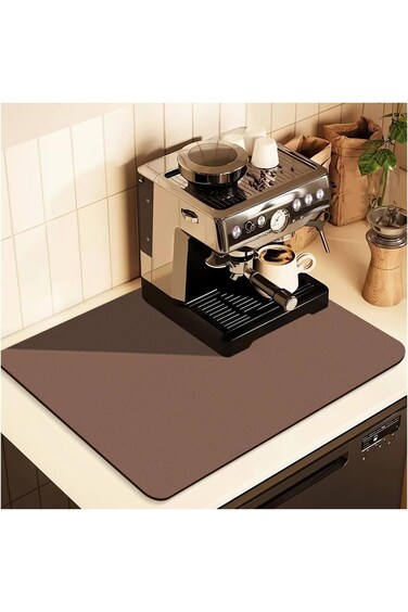 حصيرة قهوة لأسطح العمل، ملحقات بار القهوة تناسب أسفل ماكينة صنع القهوة وماكينة الإسبريسو، ماصة