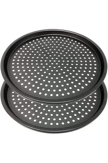 Carbon Steel Nonstick Pizza Baking Pan Tray- 2 Pieces (31cm)