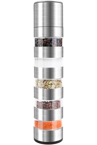 Manual Pepper Grinder with Stainless Steel Cap, Spice Mill, Ceramic Blades and Adjustable Coarsenes