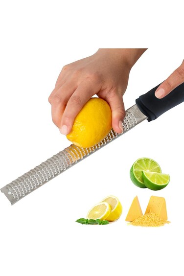 Lemon Zester Grater &ndash; Premium Stainless Steel Hand Grater and Cheese Grater for Lemons, Limes, Choc
