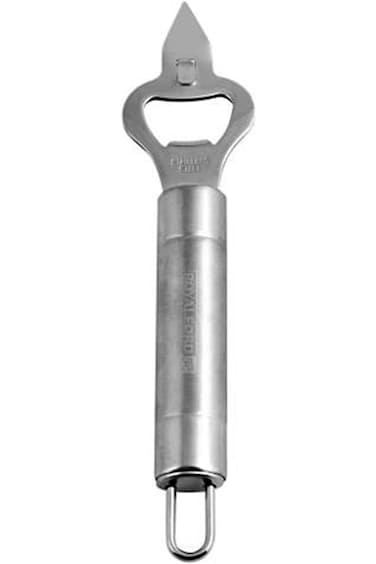 Royalford Stainless Steel Bottle Opener with forked churchkey and crown cork bottle opener with han
