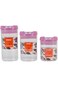 Lawazim Sealed Food Container- 3 Piece S-M-L Round Pink - Transparent BPA-Free Plastic Jars with Li