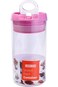 Lawazim Sealed Food Container- 3 Piece S-M-L Round Pink - Transparent BPA-Free Plastic Jars with Li