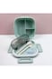 Bento Lunch Box Container Set for Kids, with 3 Compartments and Cutlery, Portable Personal Sealed P