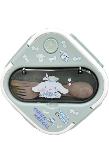 Bento Lunch Box Container Set for Kids, with 3 Compartments and Cutlery, Portable Personal Sealed P
