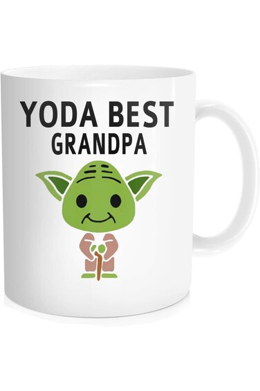 Chilltreads Yo-da Best Grandpa Coffee Mug, Cute Star Fans Cup, Father's Day Gift, Funny Grandpa Bir