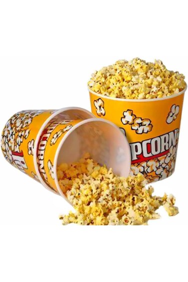 [مكان جديد] حاويات فشار بلاستيكية على الطراز القديم لليلة الأفلام - ارتفاع 7.25 بوصة × قطر علوي 7.25 بوصة