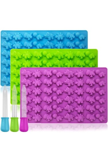 Blythornix Candy Mold Sets Silicone, Gummy Molds with Dropper, Mini Mould Nonstick Candy Making Sup