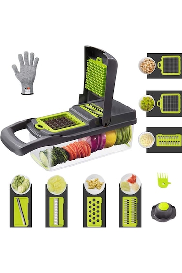 ZABBOW Vegetable chopper, onion chopper, food chopper, kitchen multi-function chopper dicer julienn
