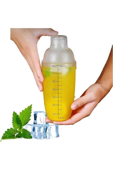 Bolivia's Cocktail Shaker, 700ml Lemon Tea Shaker, Transparent Tea Shaker Cup Shaker Tool, Easy to